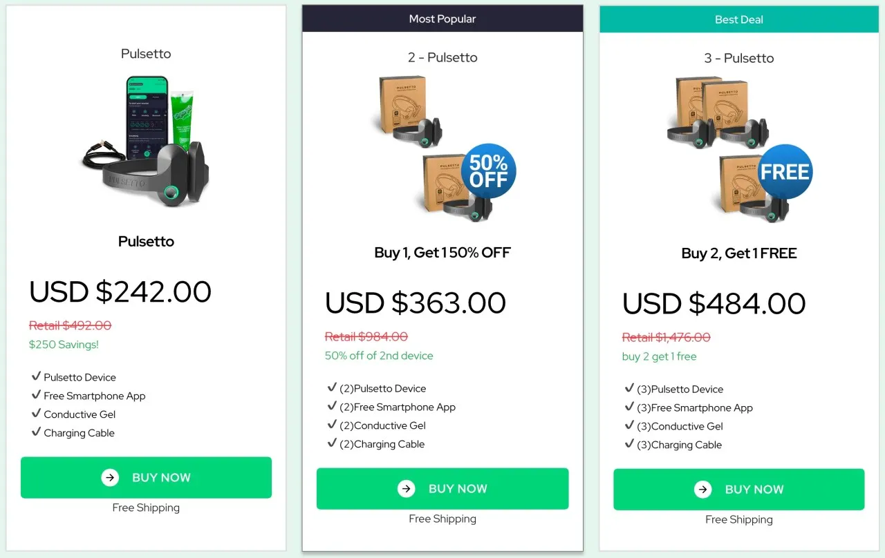 Pulsetto Lite Order Page — Pricing USA ClickBank